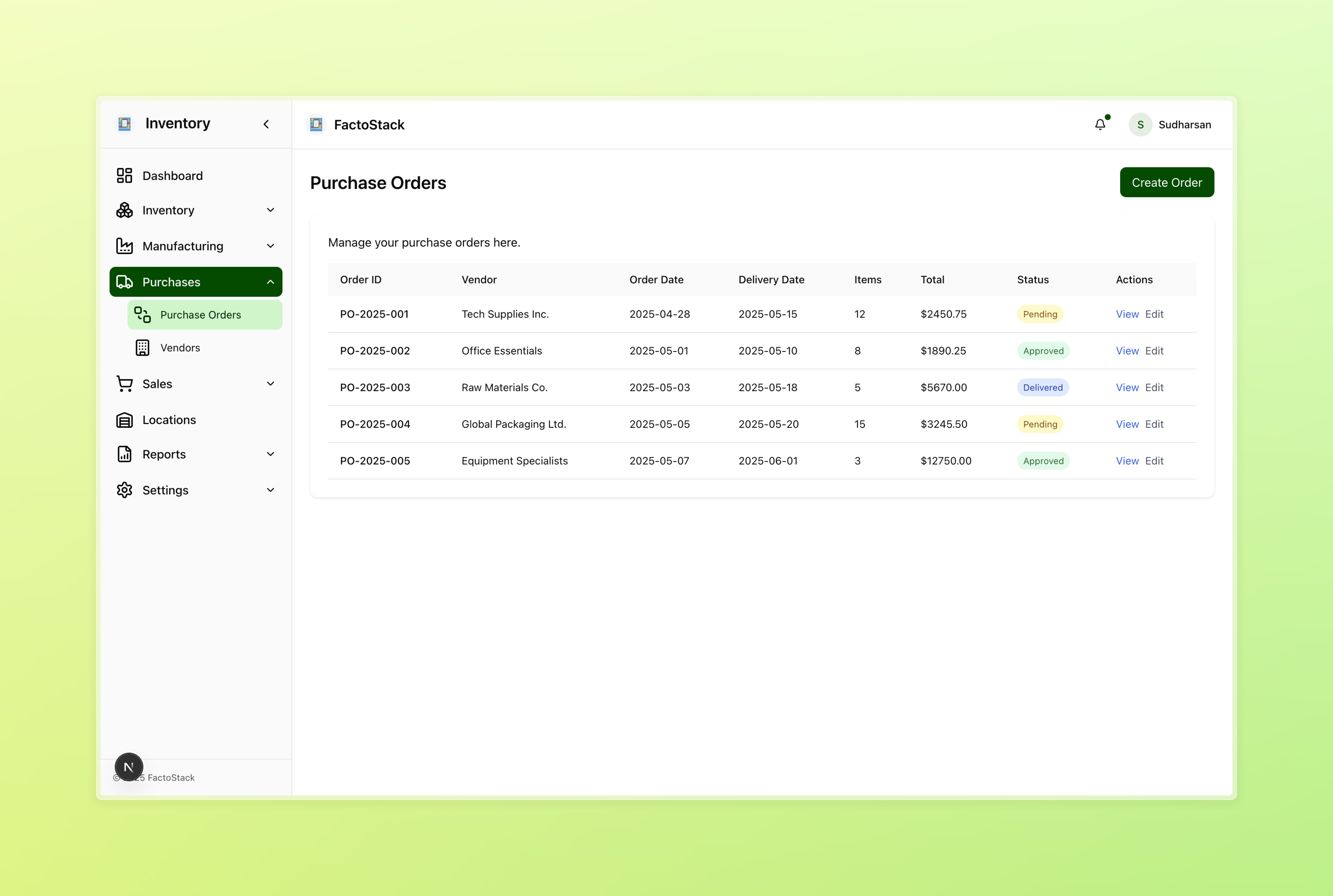 Purchase Orders